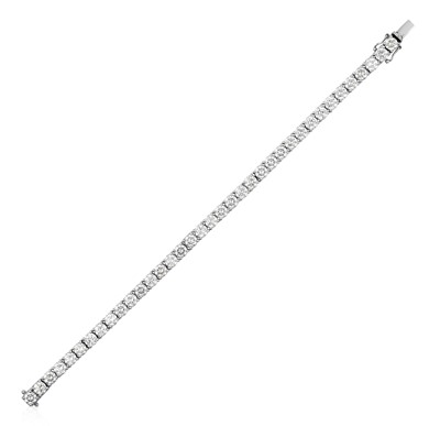 Lot 2306 - An 18 Carat White Gold Diamond Line Bracelet...