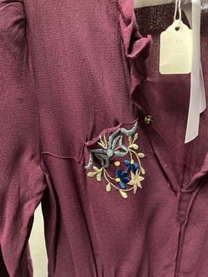 Lot 2243 - Early 20th Century Crepe Dresses and Coats,...