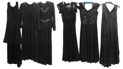 Lot 2183 - Circa 1950s/60s Black Evening Dresses,...