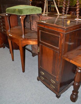 Lot 551 - A dressing stool, a music cupboard and a D-end side table