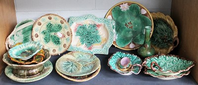 Lot 140 - A Victorian Majolica Pottery Including, a...