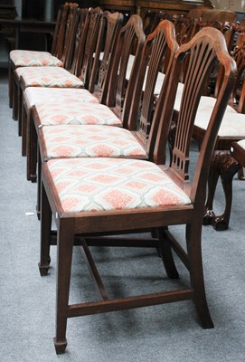 Lot 1129 - Eight Georgian Mahogany Dining Chairs, of...