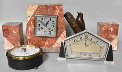 Lot 142 - An Art Deco Striking Mantel Clock with...