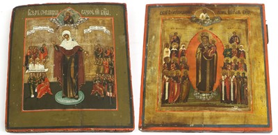 Lot 208 - A Russian Icon, depicting the Madonna and...