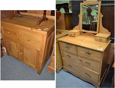 Lot 555 - Pine dressing chest and a pine wash chest