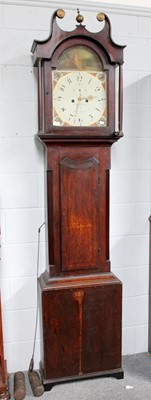 Lot 1202 - An Oak Eight Day Painted Dial Longcase Clock,...