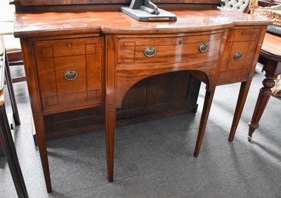 Lot 1198 - A Regency Style Mahogany Bow Front Sideboard,...