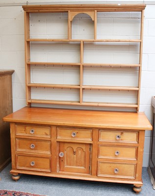 Lot 1198 - A Victorian Pine Dresser Base, with moulded...