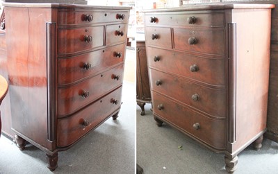 Lot 1118 - A Pair of Victorian Bow Front Five Height...