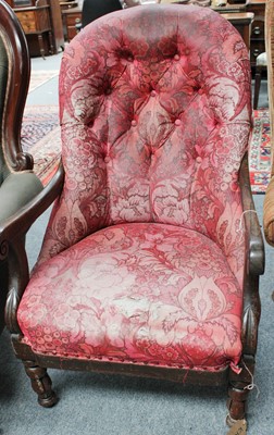 Lot 1191 - A Victorian Rosewood Elbow Chair