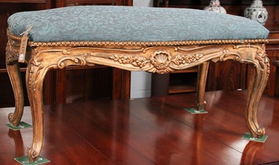 Lot 1196 - A Louis XV Style Carved Giltwood Stool, with...