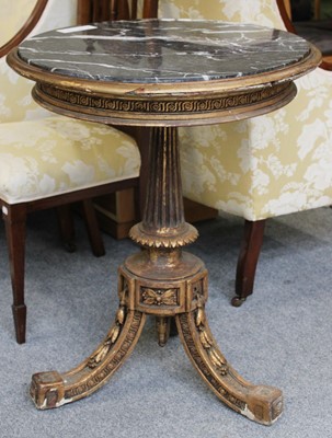 Lot 1299 - A 19th Century Giltwood Pedestal Table, with a...