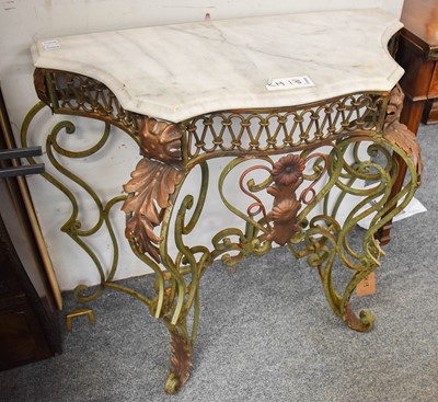 Lot 1362 - A French Mid Century Metal Console Table, with...