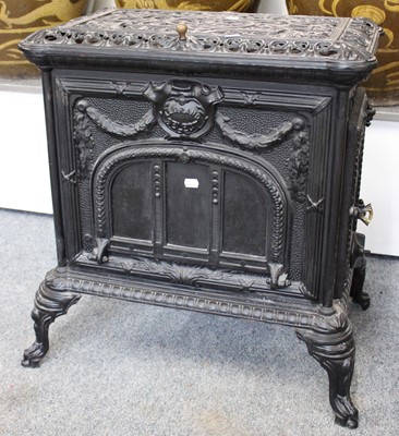 Lot 1296 - A French Pearced Cast Iron Stove, Le Grande...