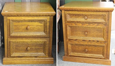 Lot 1302 - A Modern Oak Three Height Chest of Drawers,...