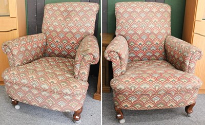 Lot 1303 - A Pair of Upholstered Fireside Armchairs,...