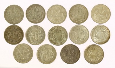 Lot 85 - 14x George V and George VI Crowns, comprising:...