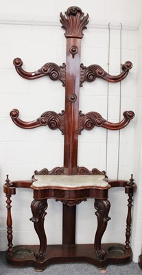 Lot 1308 - A Victorian Carved Mahogany Hallstand, with...