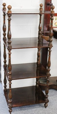 Lot 1367 - A Mahogany Four Tier Whatnot Stand, with...