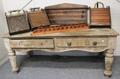 Lot 1314 - A Victorian Plank Top Pine Bakers Table, with...