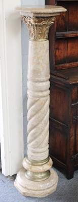 Lot 1133 - A Marble and Gilt Metal Torchere, 123cm high