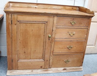 Lot 1339 - A Victorian Pine Linen Press of Small...