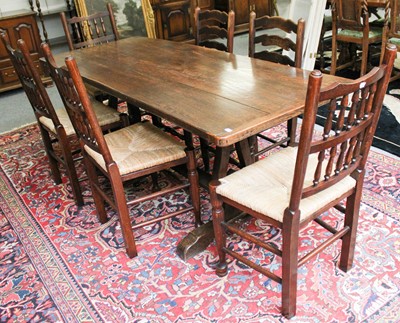 Lot 1357 - A Refectory Dining Table, 187cm by 76cm by...