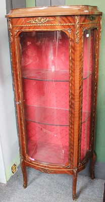 Lot 1253 - A Reproduction Mahogany Bow Front Vitrine,...