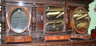 Lot 567 - Three 19th century mahogany toilet mirrors