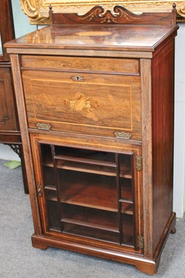 Lot 1251 - A Victorian Rosewood Marquetry Inlaid Music...