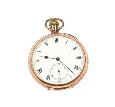 Lot 241 - A 9 carat gold open faced pocket watch