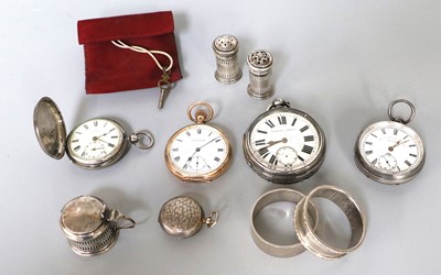 Lot 257 - Three silver pocket watches, gold plated...