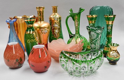 Lot 108 - Seventeen Pieces of Art Glass, Deco Venetian,...