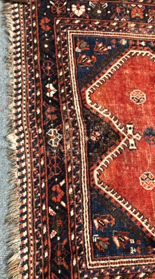 Lot 1089 - A Kurdish Rug, the charcoal field of stlyliced...