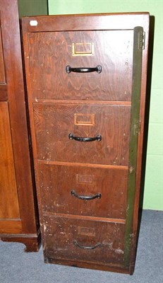 Lot 570 - Oak filing cabinet