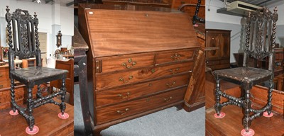 Lot 1160 - A George III Mahogany Fitted Bureau, 105cm by...