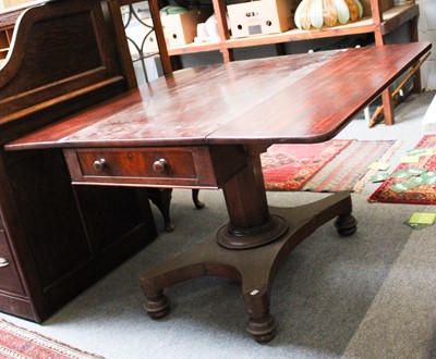 Lot 1238 - A Victorian Centre Pedestal Pembroke Table,...