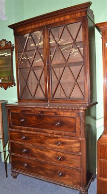 Lot 573 - William IV mahogany secretaire bookcase