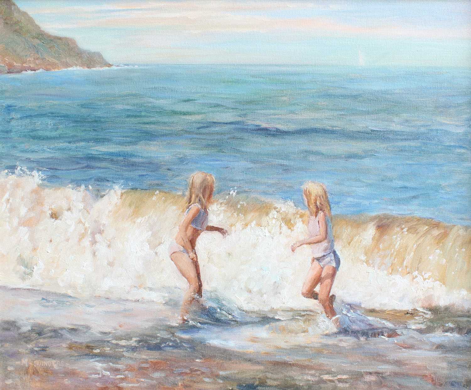 Lot 1032 - Michelle Saunders (20th century) "In the surf,...