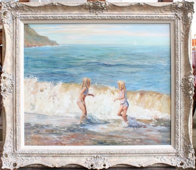 Lot 1032 - Michelle Saunders (20th century) "In the surf,...