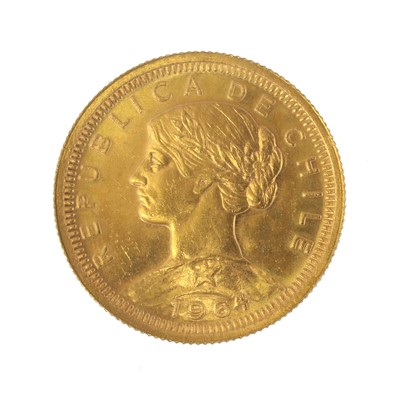 Lot 245 - Chile, 100 Pesos 1964, (.900 gold, 31mm,...