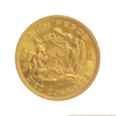 Lot 245 - Chile, 100 Pesos 1964, (.900 gold, 31mm,...