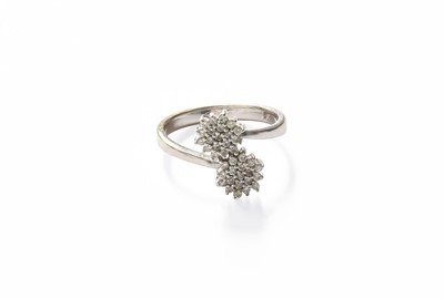 Lot 168 - A Double Diamond Cluster Crossover Ring, the...