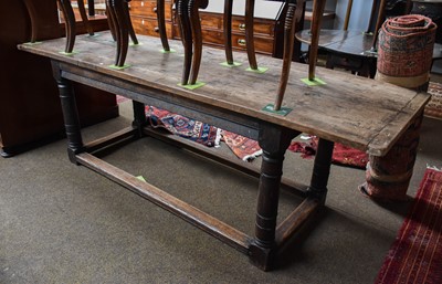 Lot 1287 - An Oak Refectory Table, on stretcher base,...