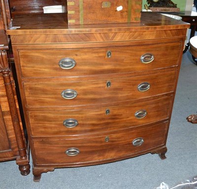 Lot 579 - A 19th century mahogany bow fronted chest of drawers