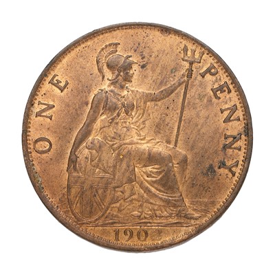 Lot 163 - Edward VII, 'Low Tide' Penny 1902, (S.3990A);...