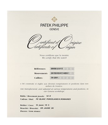 Lot 2169 - Patek Philippe: A Lady's 18 Carat Gold...