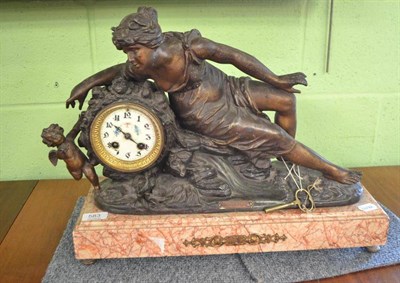 Lot 583 - French gilt mantel clock