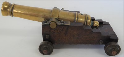 Lot 102 - A 19th century Brass Small Signal Cannon, the...
