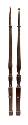 Lot 824 - A Pair of Late George III Mahogany Bed Posts,...